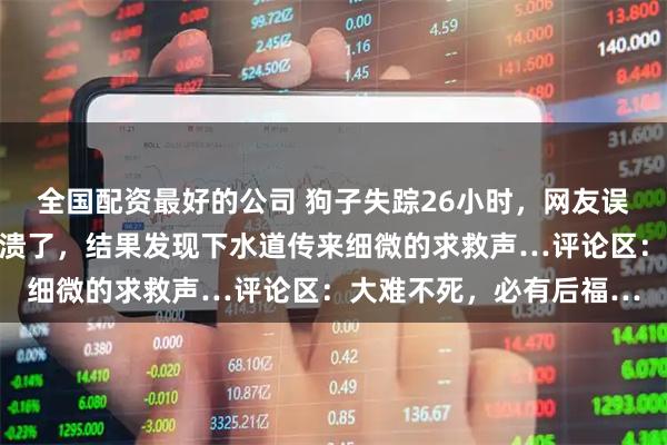 全国配资最好的公司 狗子失踪26小时,网友误以为它上了餐桌快要崩溃了,结果发现下水道传来细微的求救声…评论区:大难不死,必有后福…